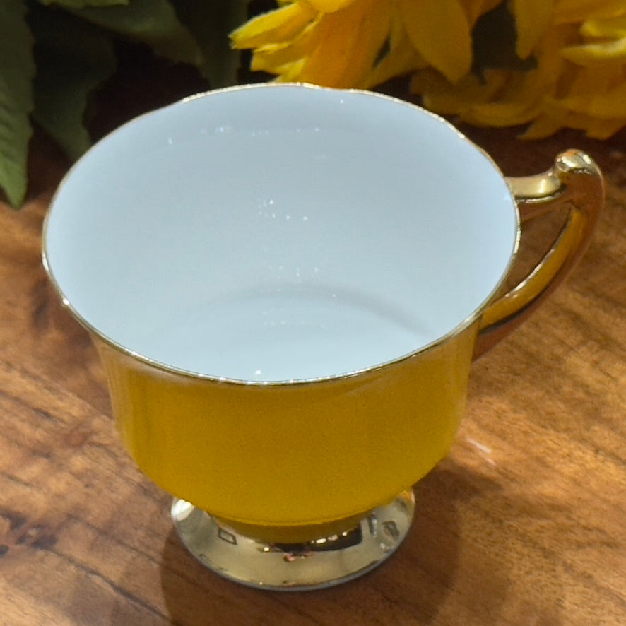 Gladstone England Yellow/Gold Teacup & Saucer Set