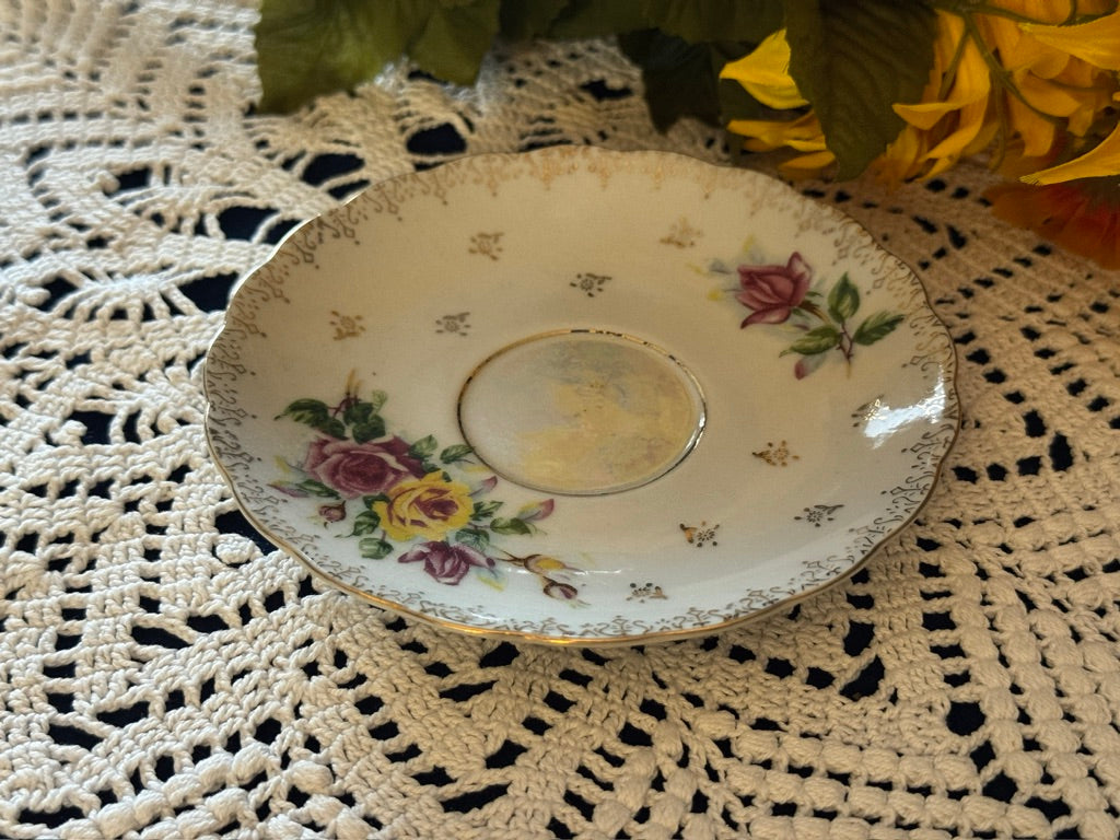 Mother of Pear Rose Japanese A-918 Teacup & Saucer
