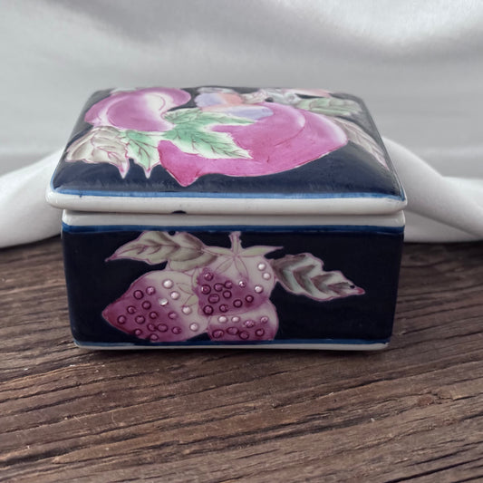 Porcelain/Ceramic WBI Cobalt Blue Square Trinket Box