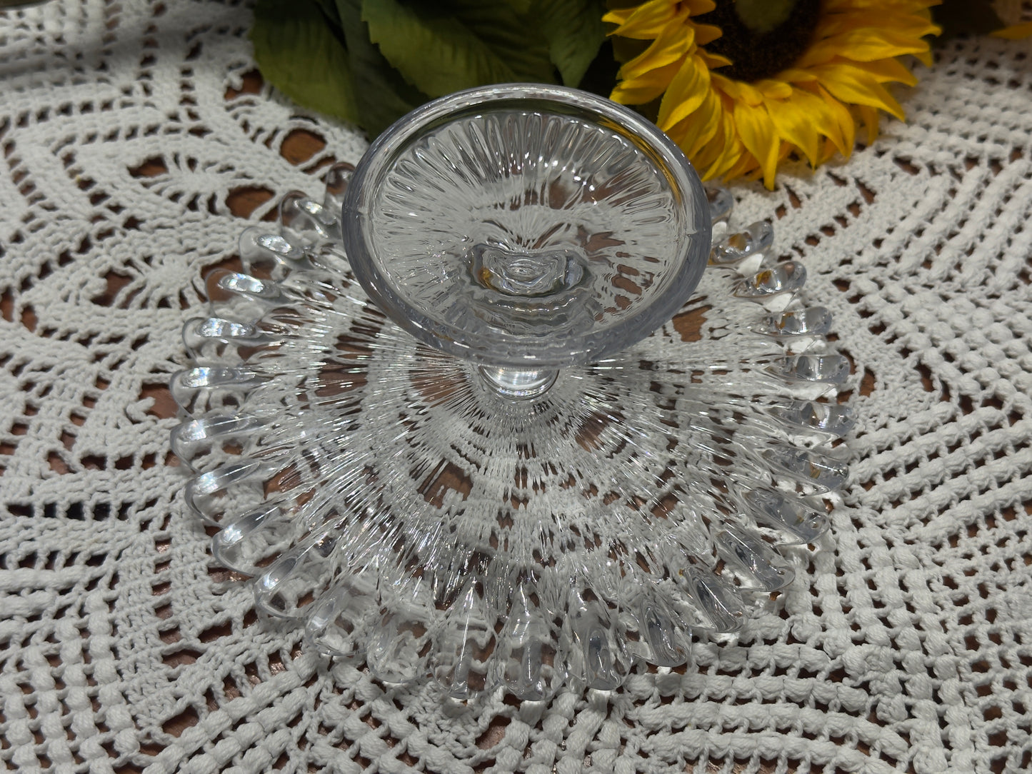 Small Pressed Glass Cake Pedestal