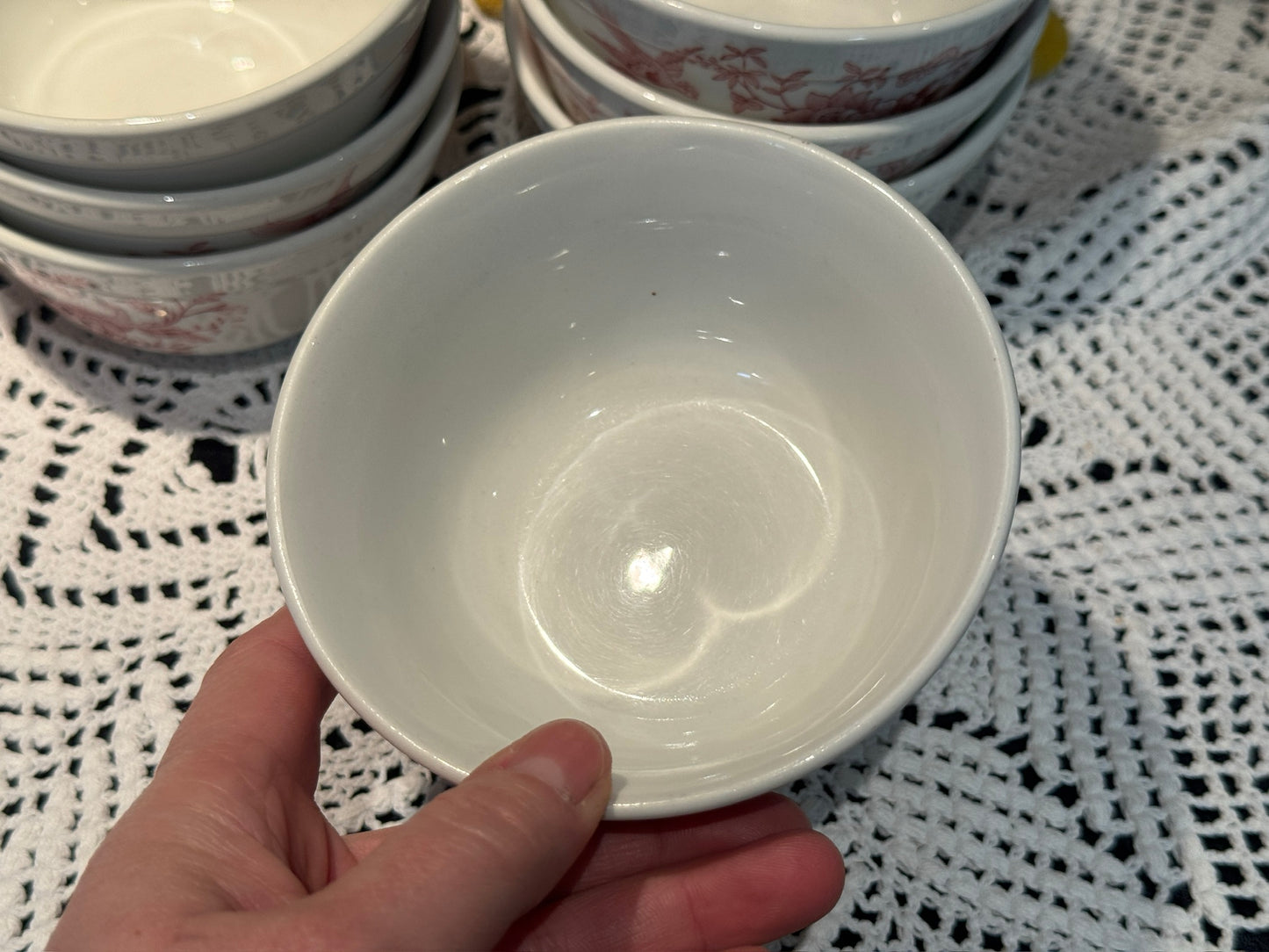 Vintage WINDSOR Steelite Ironstone Pink Transferware Bowls