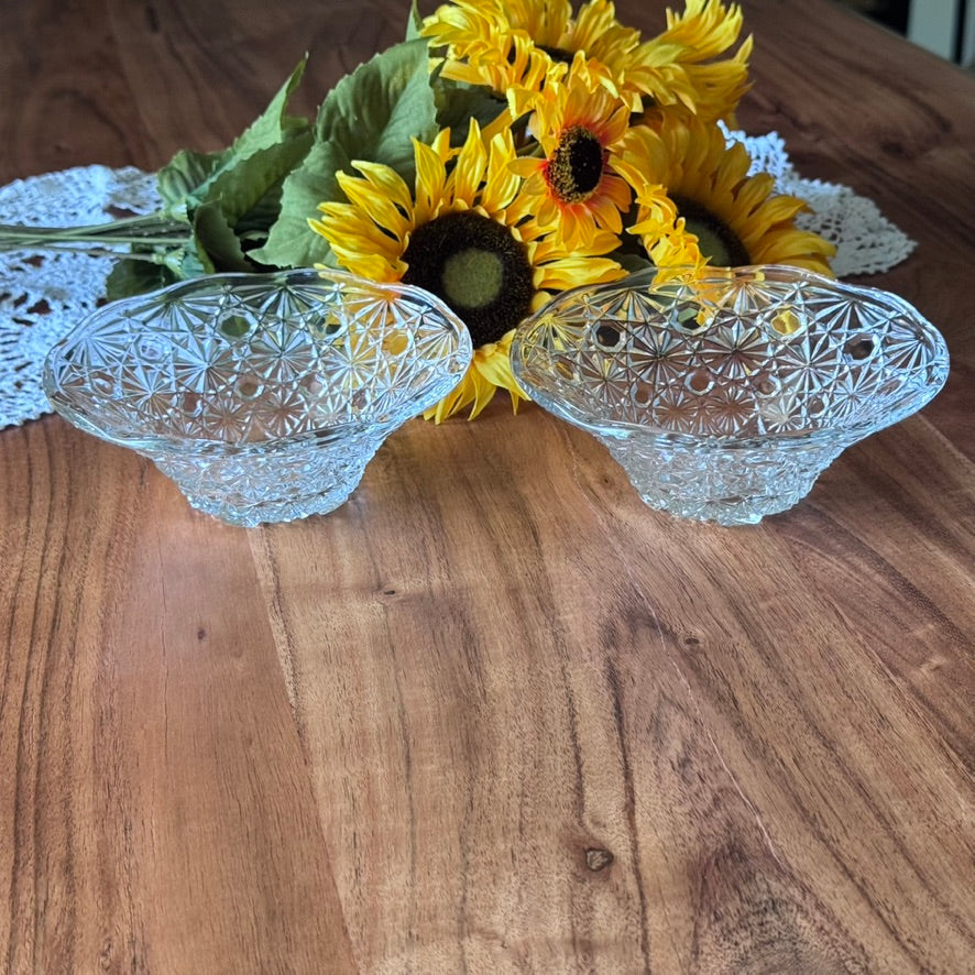 Pressed Cut Glass Serving Bowls