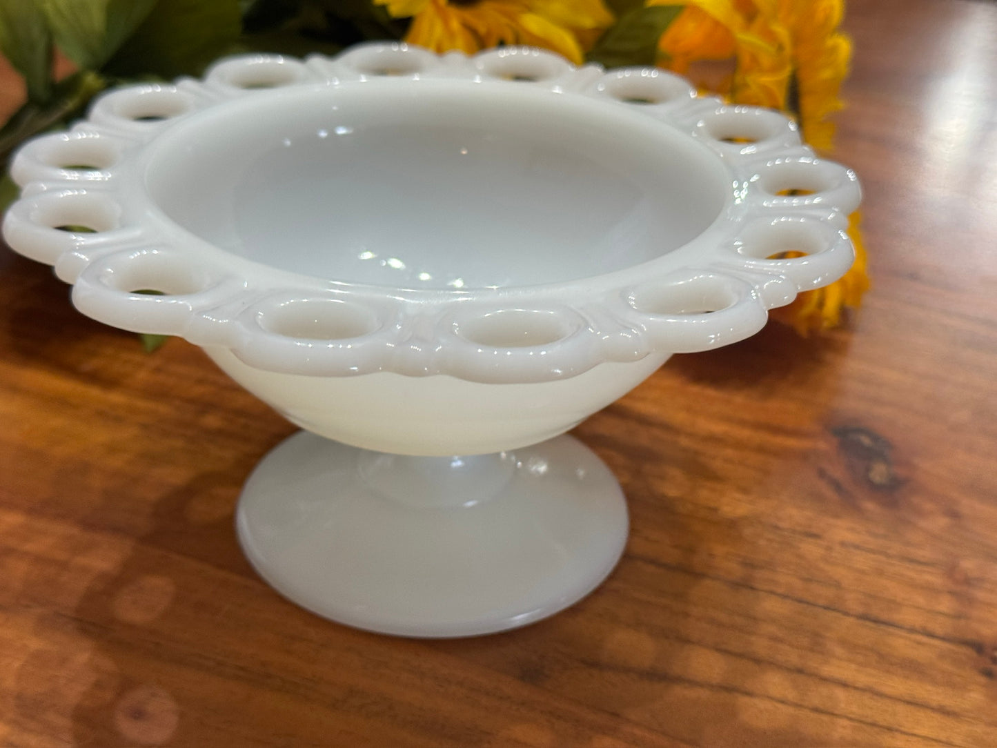Anchor Hocking Milk Glass Pedestal Compote/Bowl
