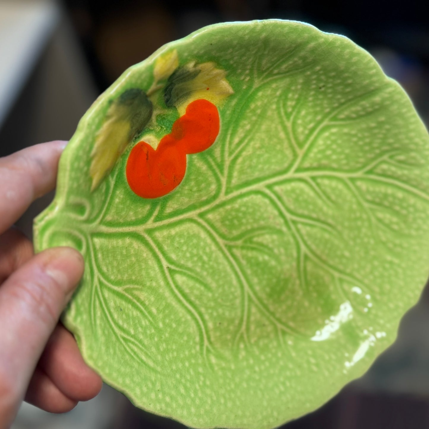 Tomato Tea Pot & Tomato Leaf Plate