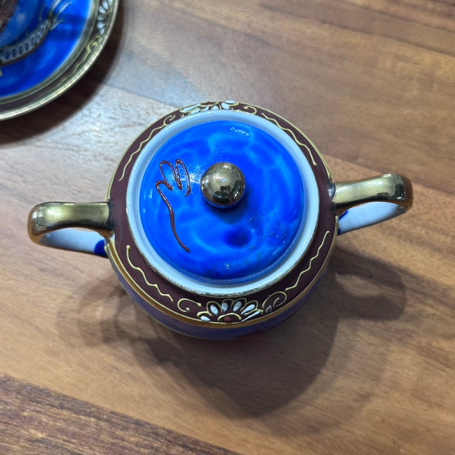 Vintage Japanese Moriage Dragonware Sugar Bowl & Cups & Saucers