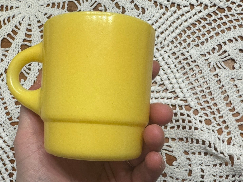 Anchor Hocking Fire-King Yellow Milk Glass Mugs