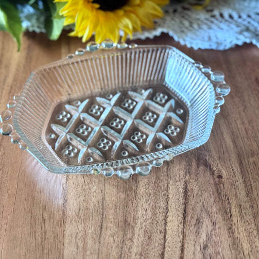 Depression Glass Clear Candy / Relish Dish
