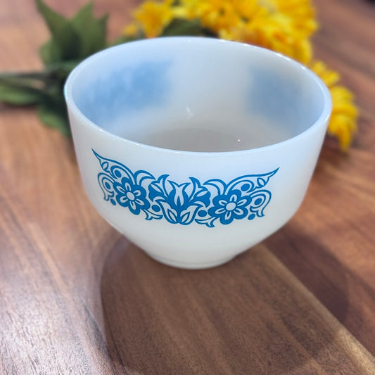 Federal Floral Milk Glass Mixing Bowl