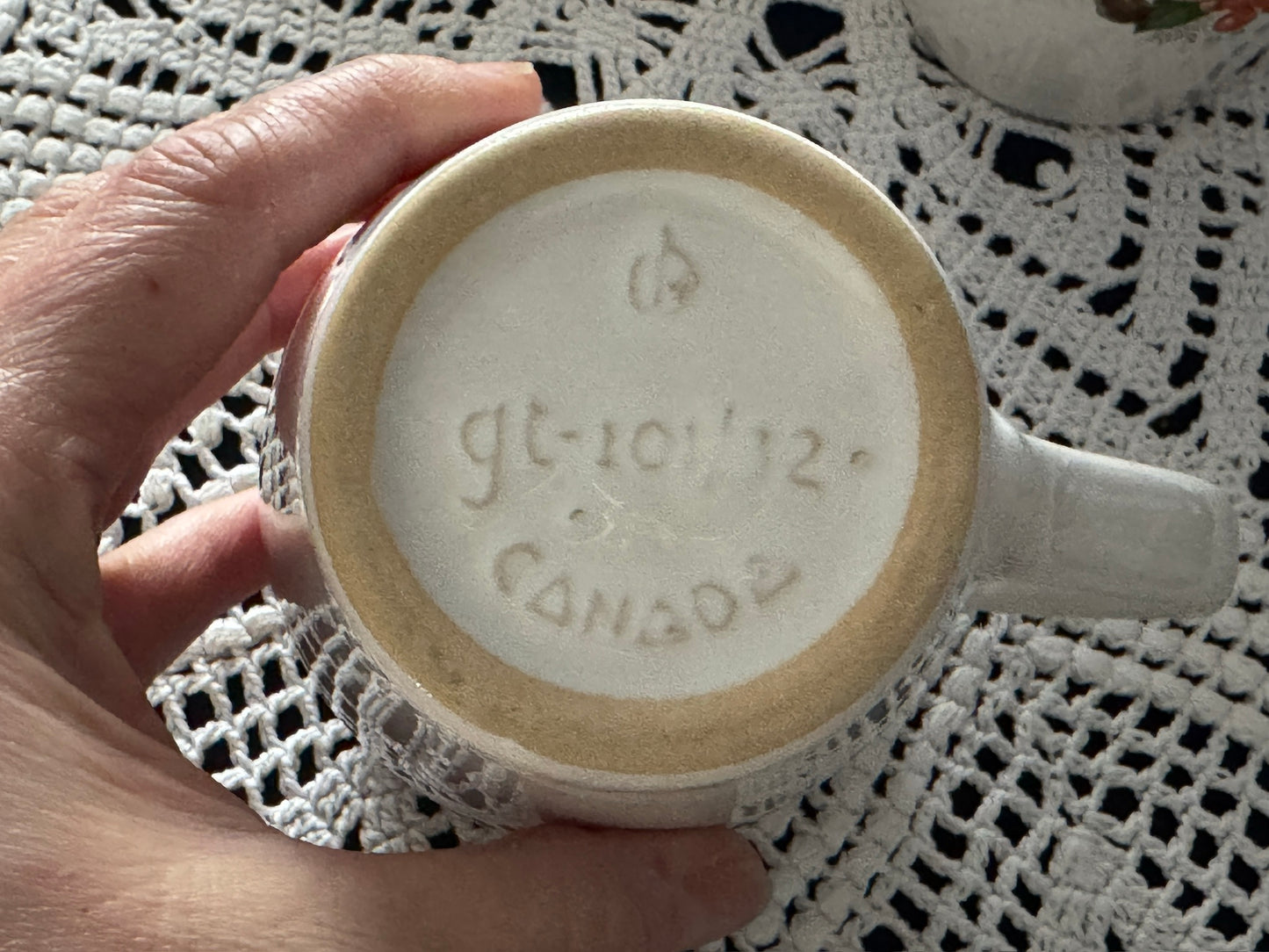 Beauce Stoneware Pottery Fruit Motif Mugs