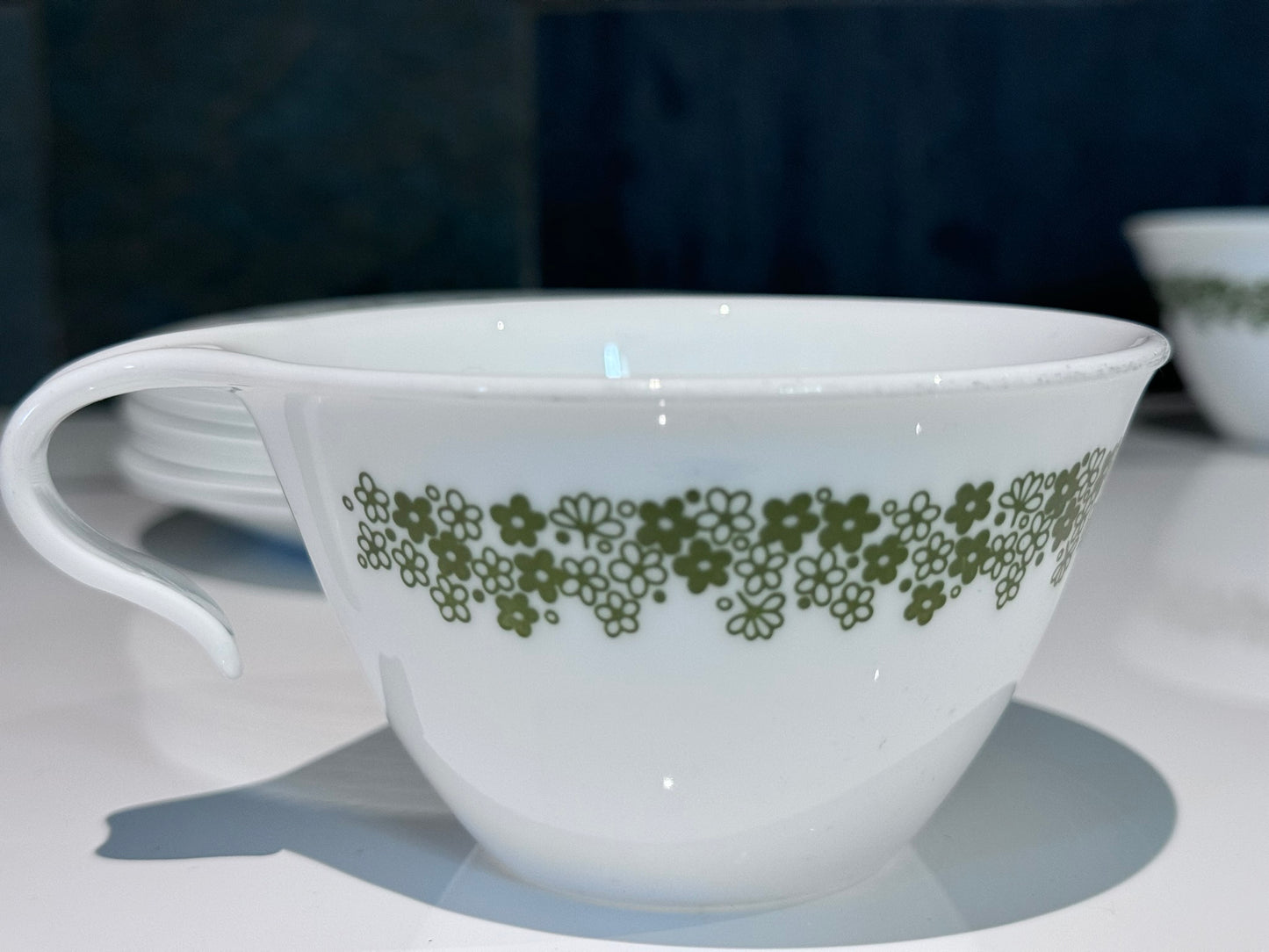 Corelle Spring Blossom, Crazy Daisy, Hook Handle, Cups and Saucers