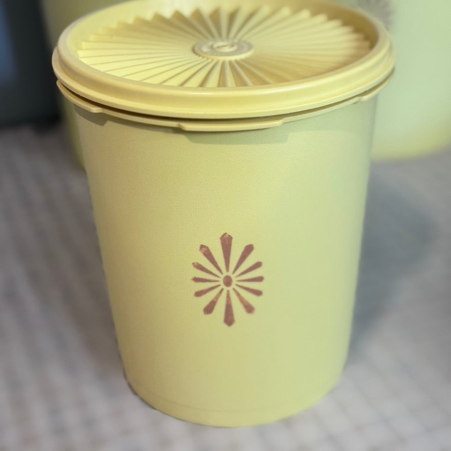 Yellow/Gold Servalier Stacking Tupperware Canisters