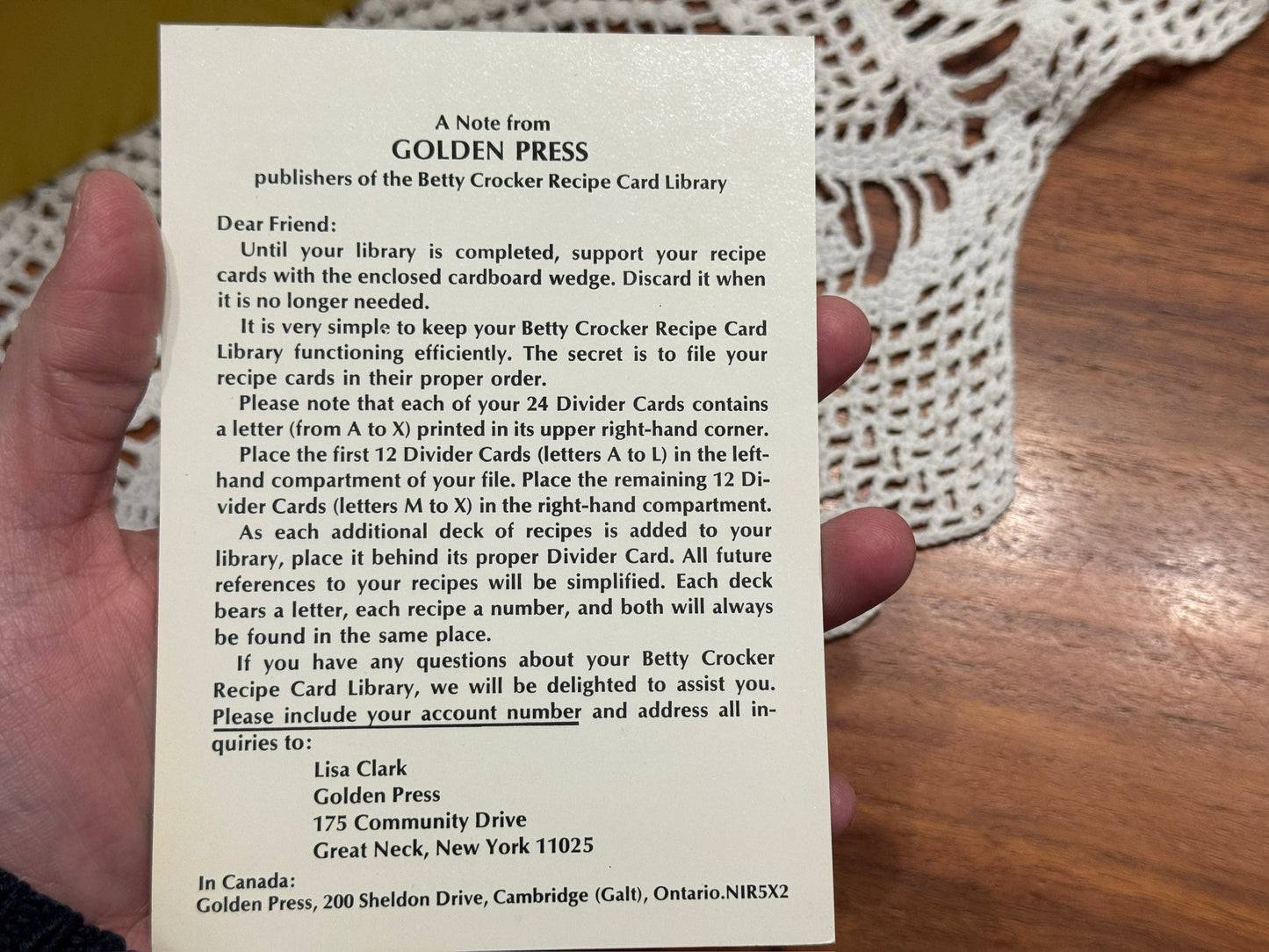 Boxed Betty Crocker Recipe Card Library