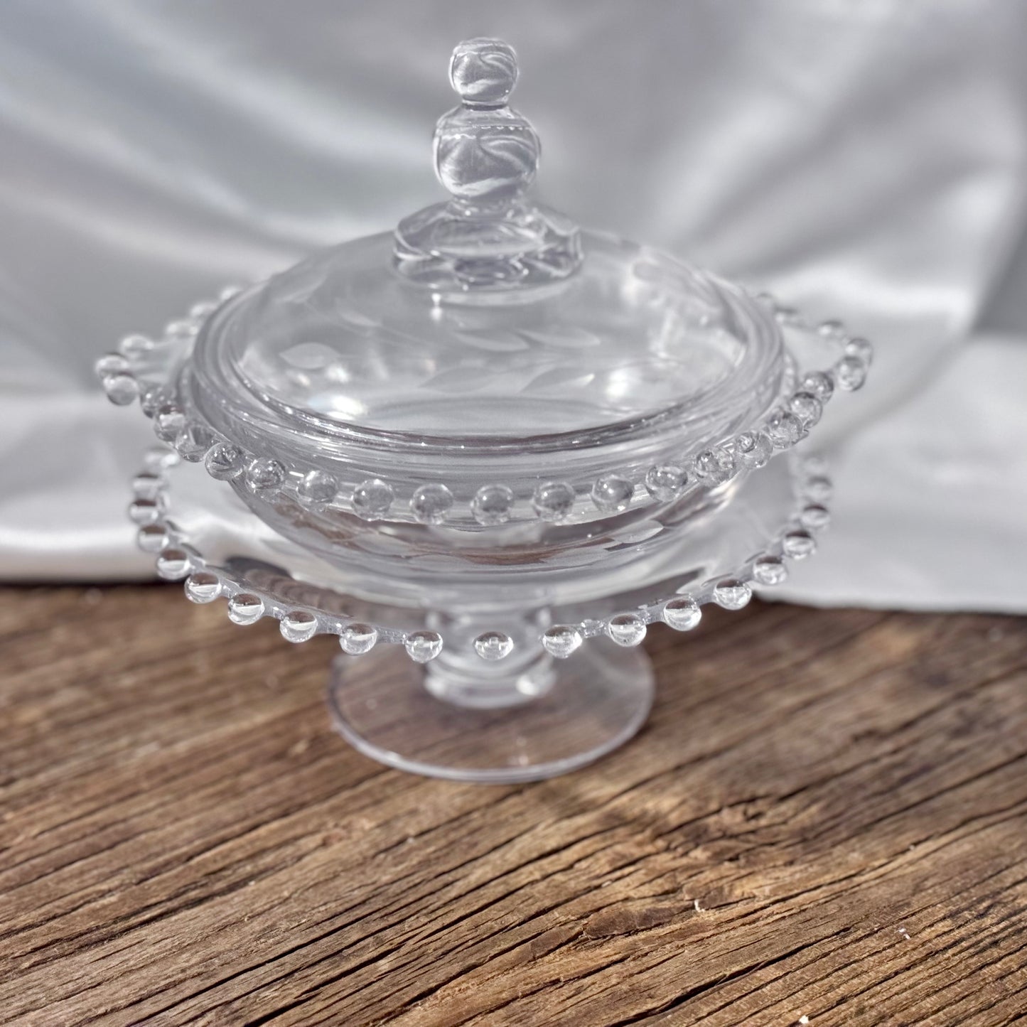 Mini Imperial Candlewick 'Cornflower' Pedestal Cake Plate