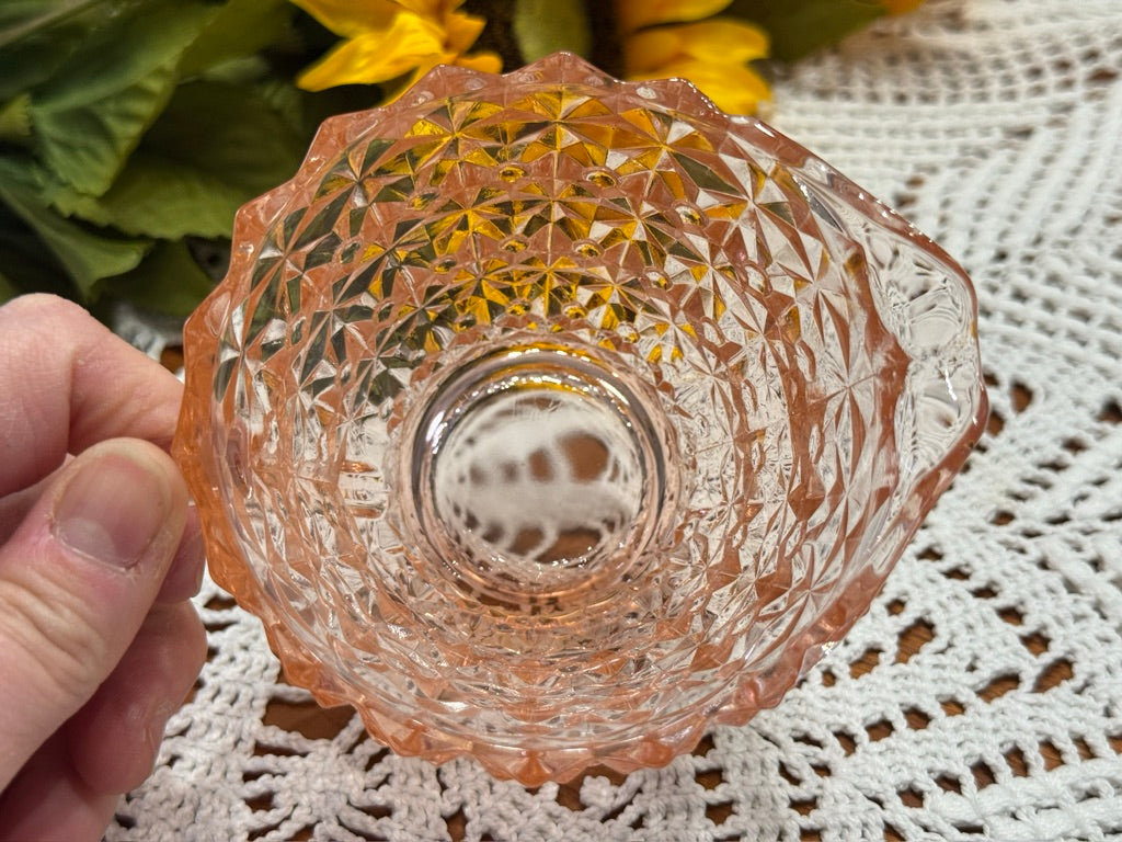 Pink Jeanette Depression Glass 'Holiday Button & Bows Creamer