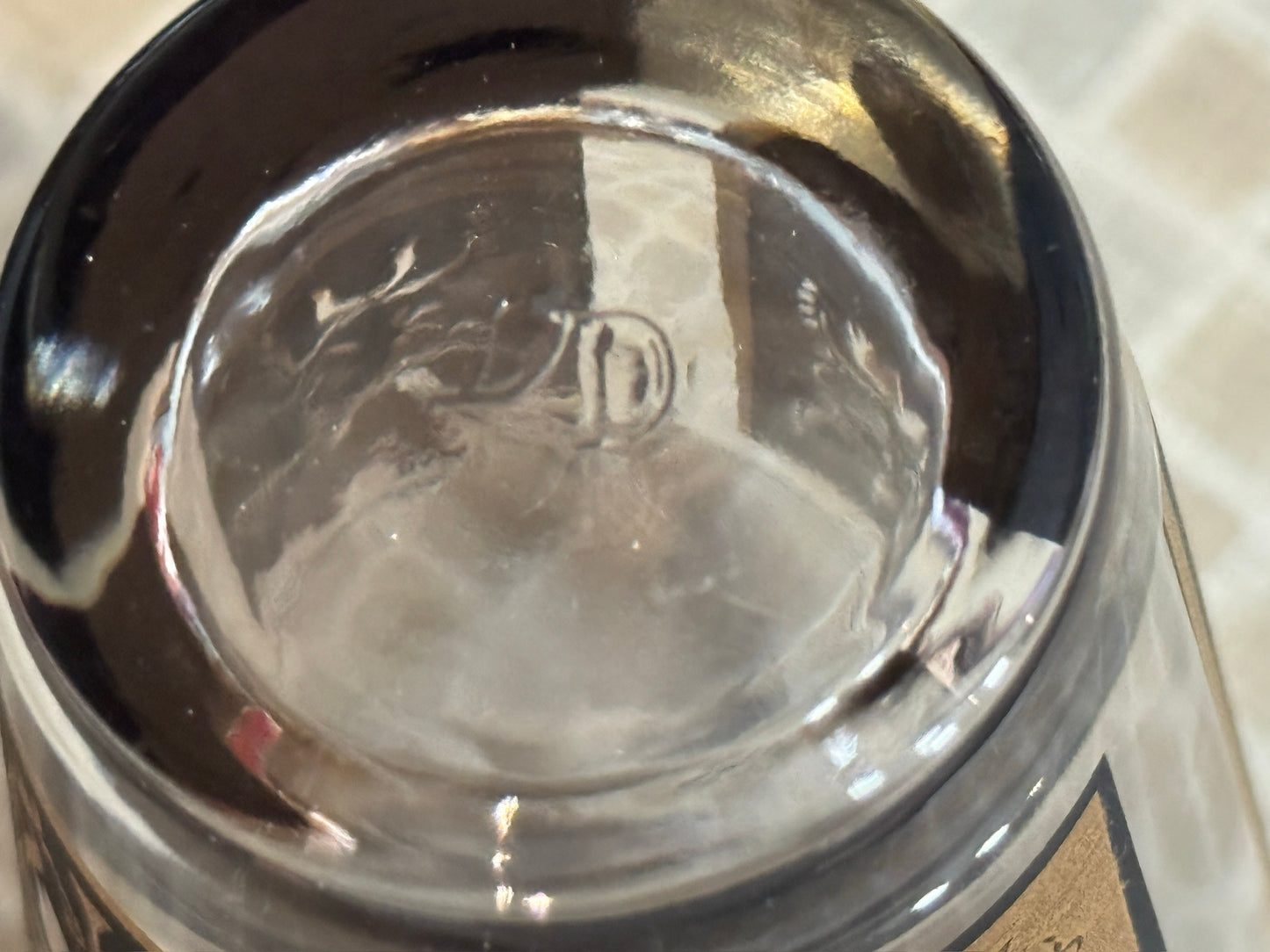 Dominion Glass Black & Gold Tulip Design Drinking Glasses (Set of 6)