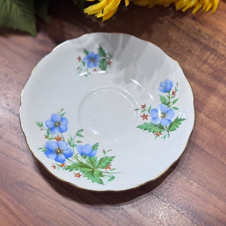 Colclough Blue Floral Teacup & Saucer Set