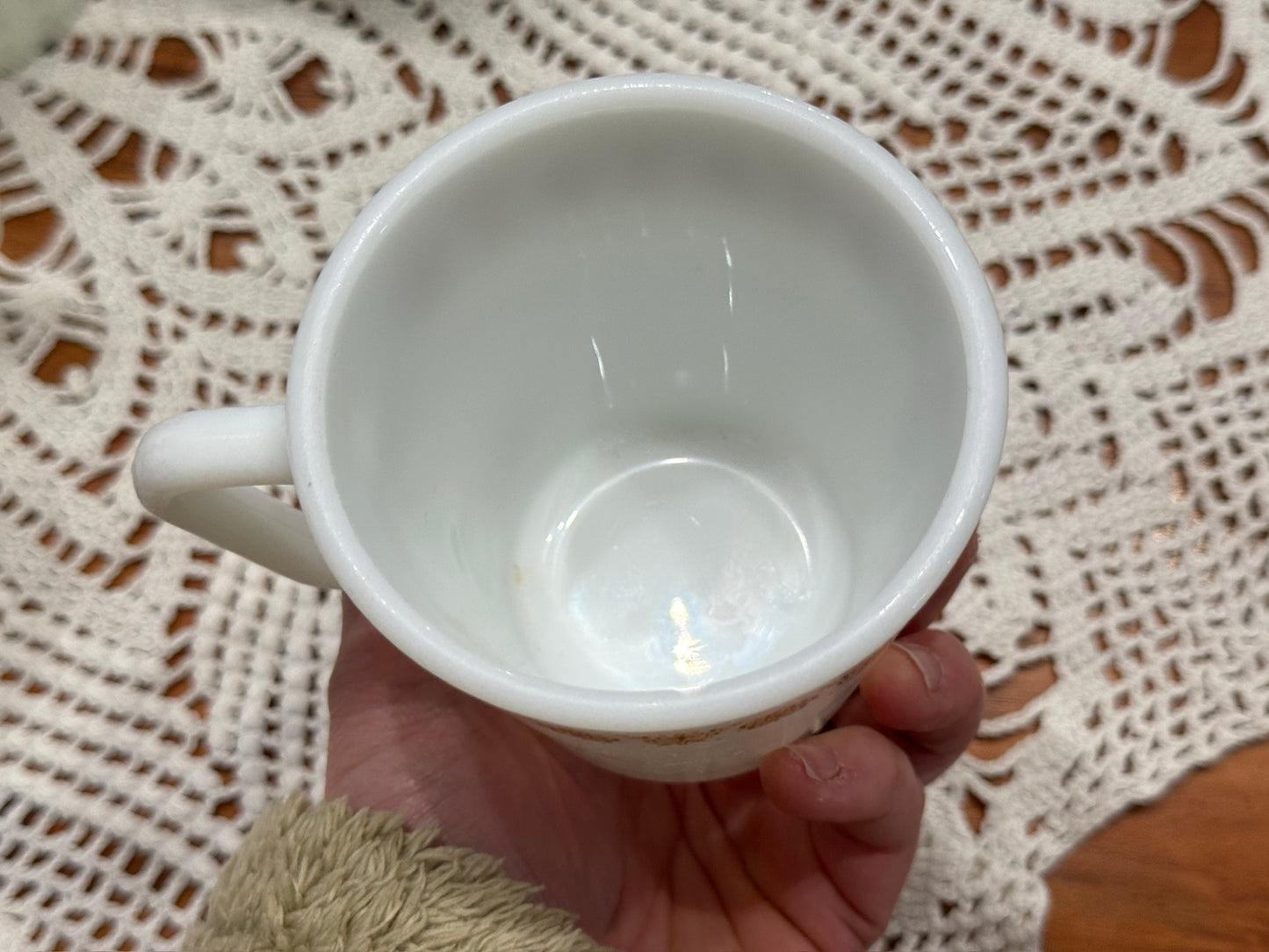 PYREX Butterfly Gold Milk Glass Mugs #1410