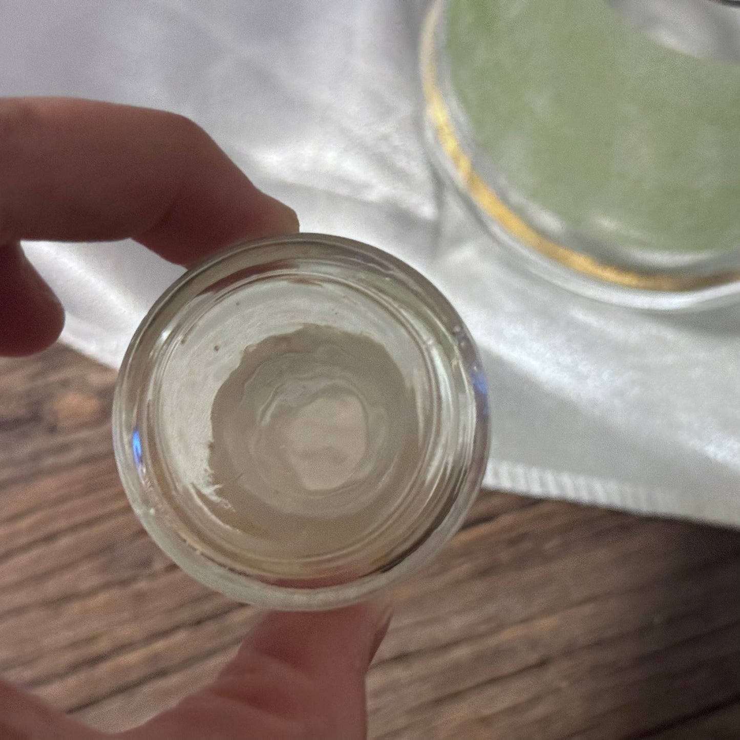 Small Sugar Texture and Gold Stripped Decanter