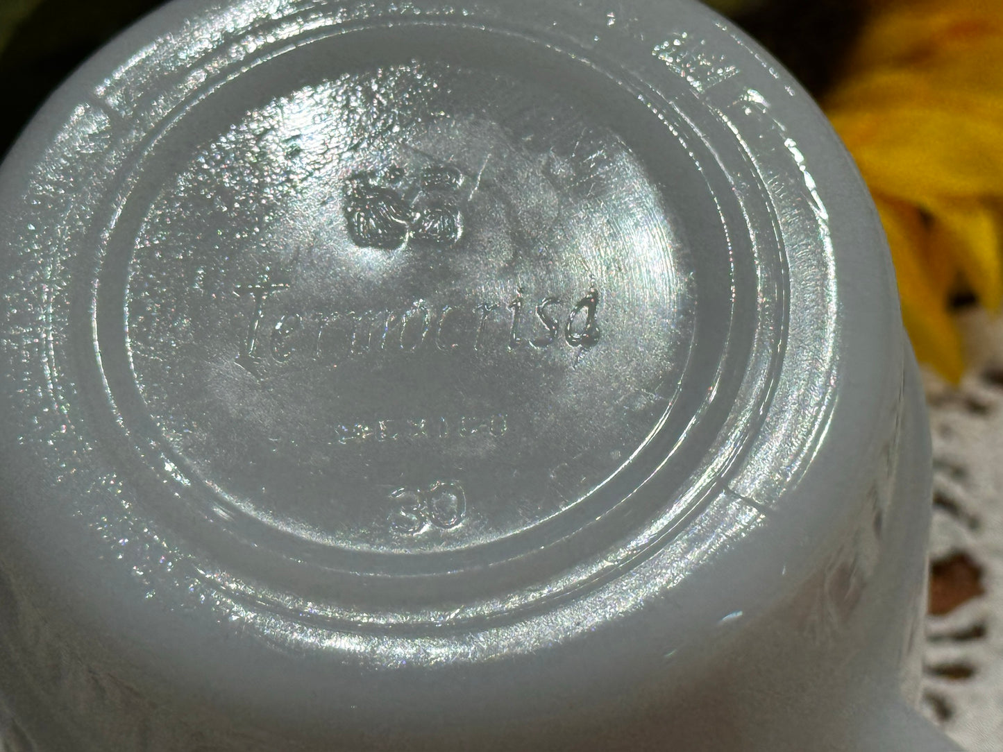 Termocrisa Milk Glass Orange/Green Floral Mug