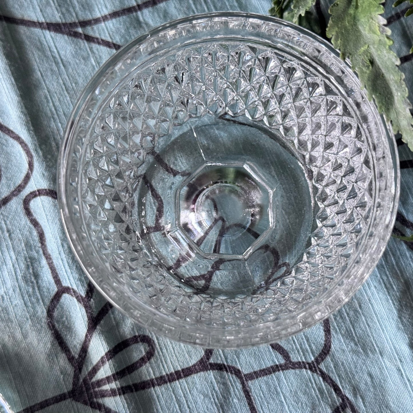 Vintage Glass Sugar Bowl/ Candy Jar with Lid