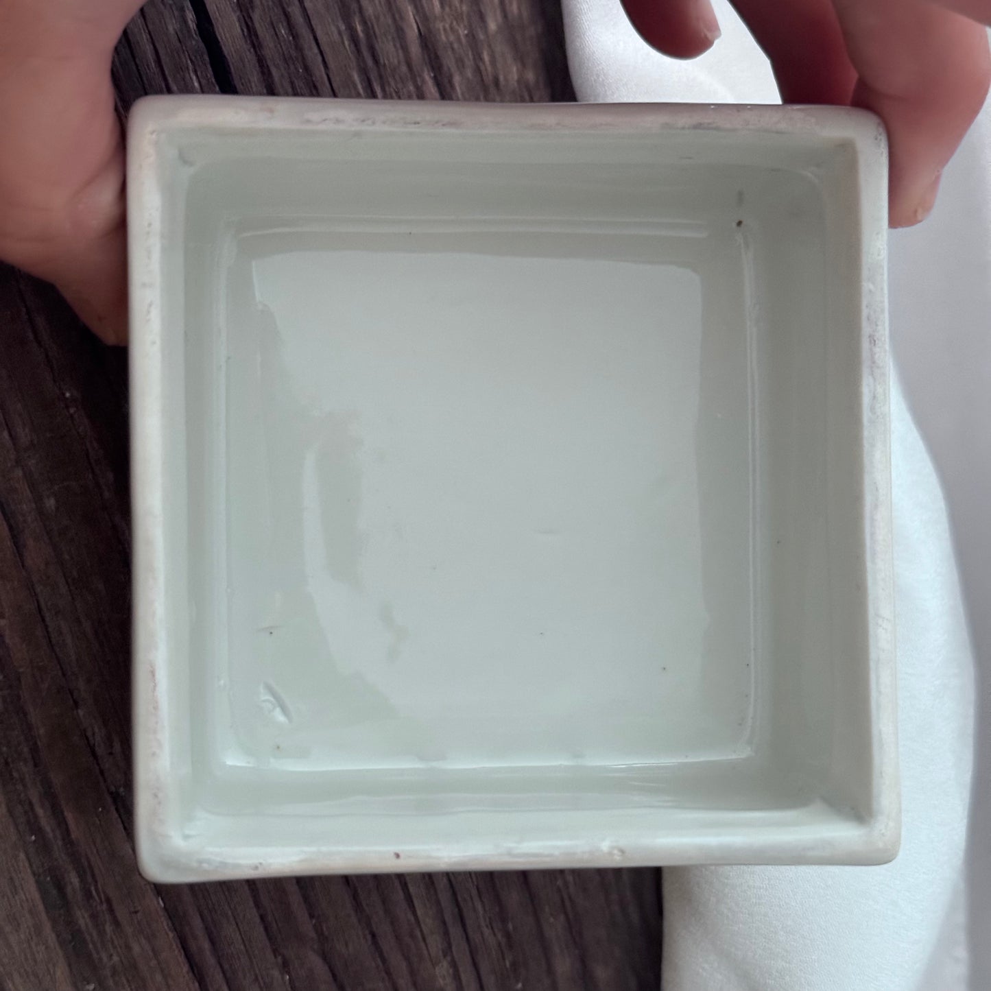 Porcelain/Ceramic WBI Cobalt Blue Square Trinket Box