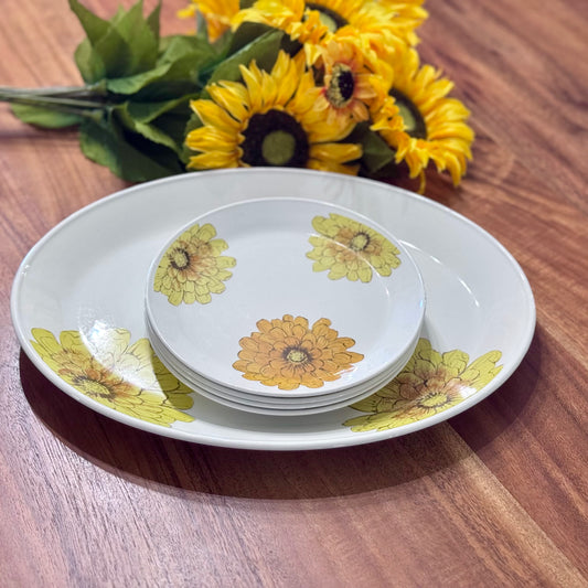 Johnson Brothers England Orange/Yellow Chrysanthemum Serving Set