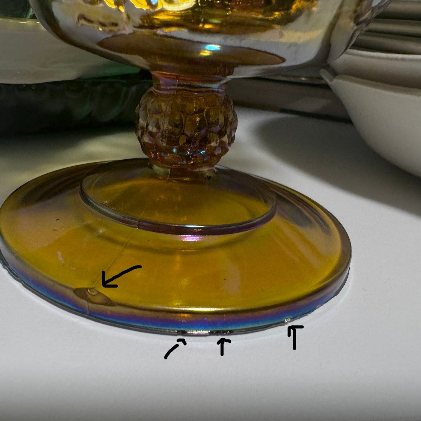 Carnival Glass Covered Jelly Compote
