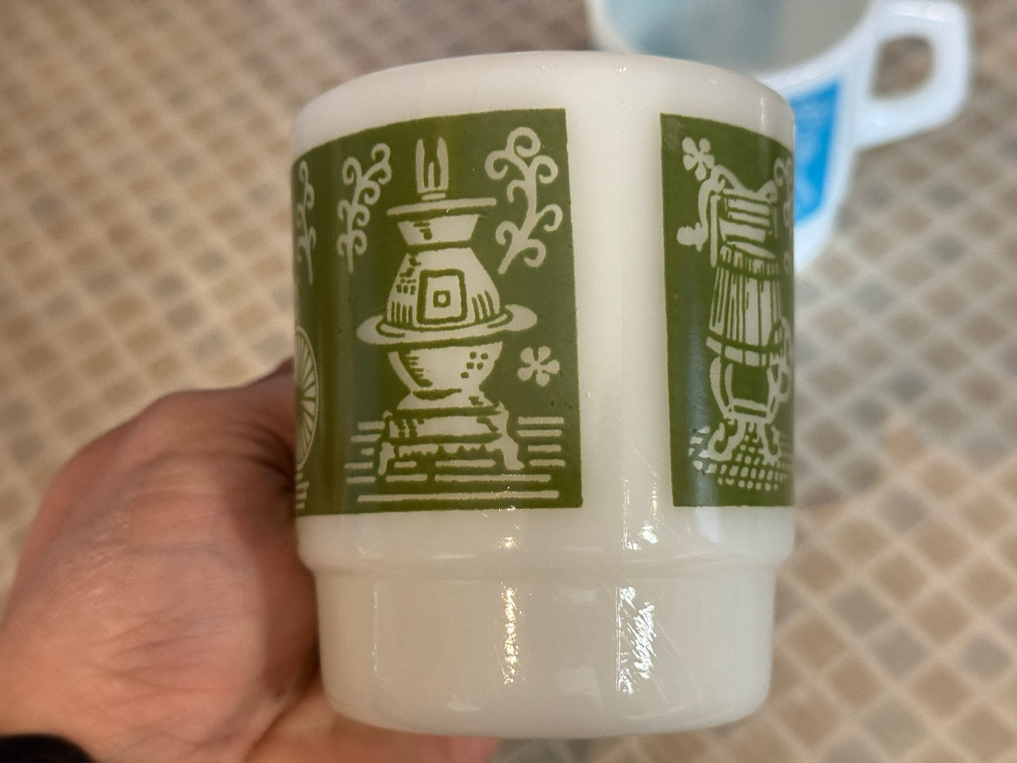 Anchor Hocking Milk Glass 'Homestead Mugs'