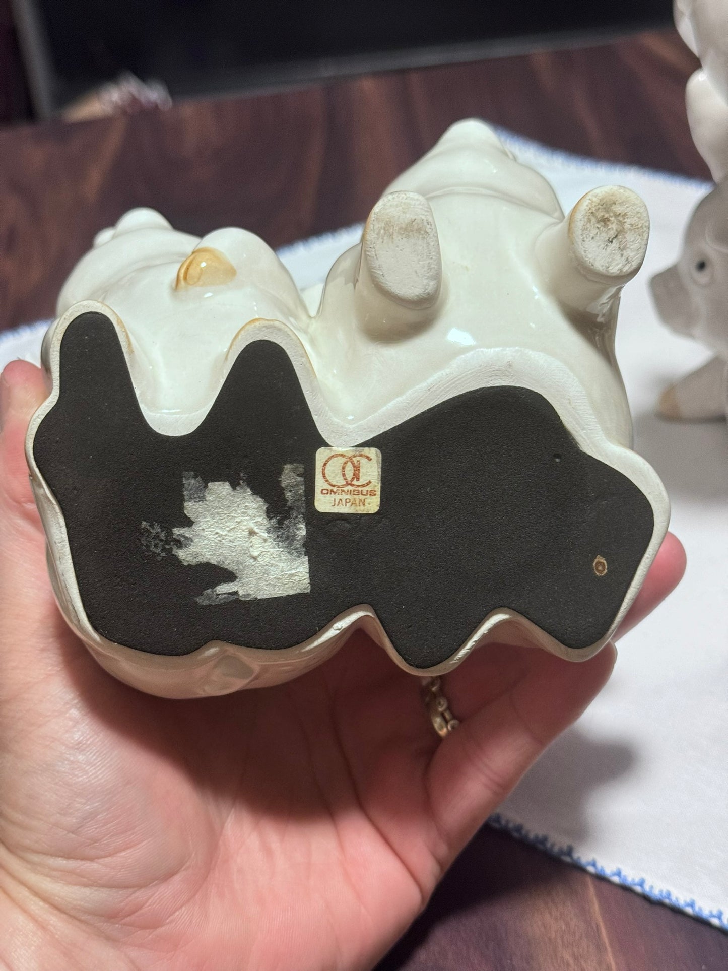 Omnibus Fitz & Floyd Ceramic Stacked Pigs Book Ends