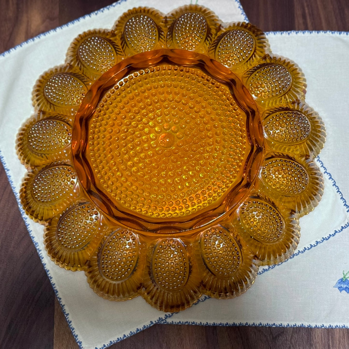 Carnival Glass Deviled Edd Plate