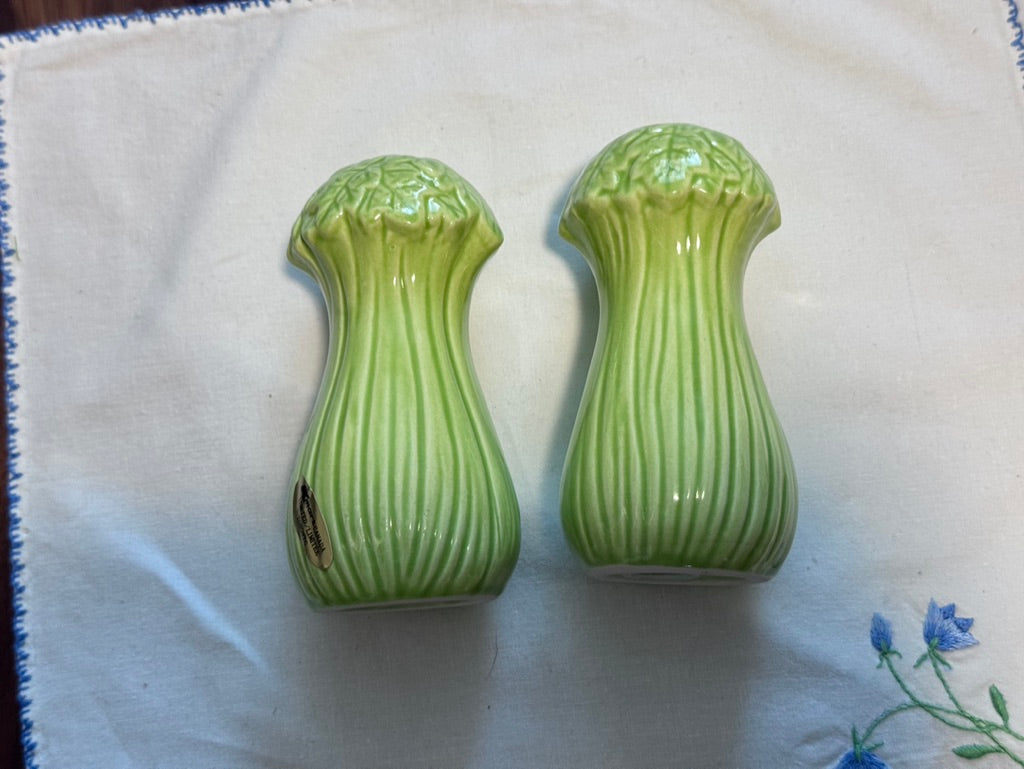 Vintage Celery Stalk Salt & Pepper Shaker Set