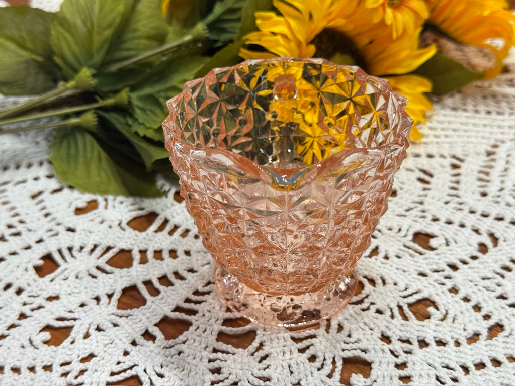 Pink Jeanette Depression Glass 'Holiday Button & Bows Creamer