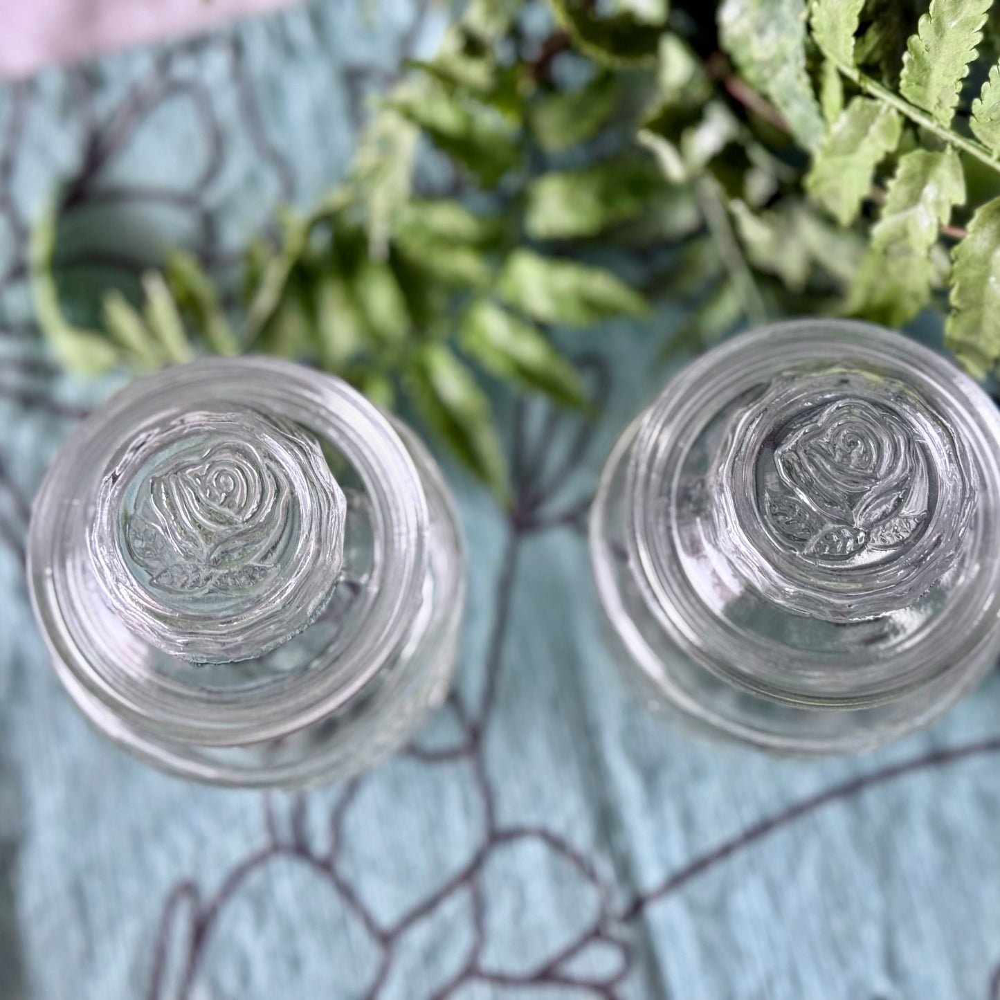 Pressed Cut Glass Jelly/Jam Jar