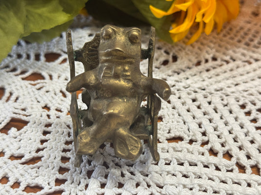 DEL GIF India Brass Rocking Chair Frog