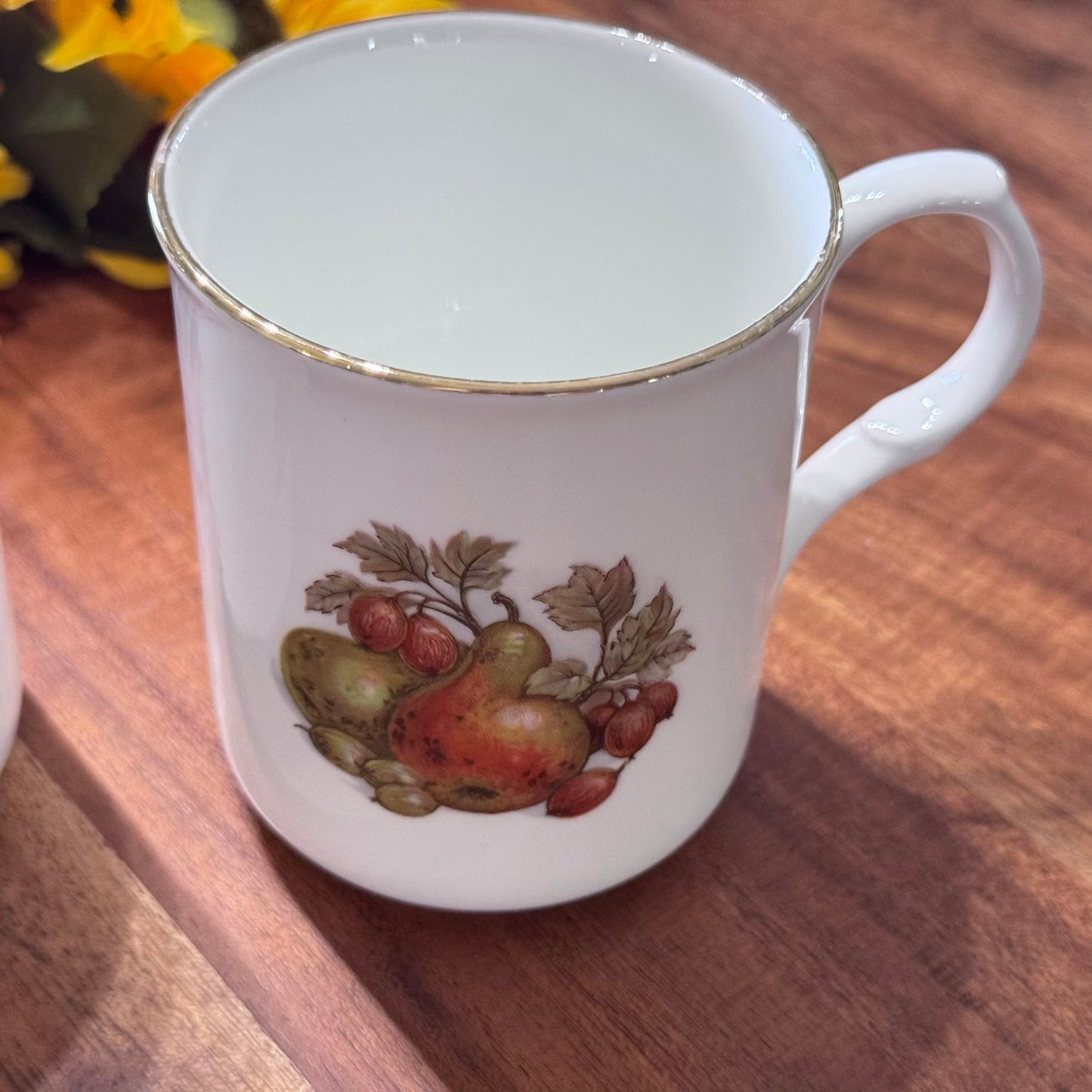 Sadler 'Wellington' Harvest Fruit Design, Bone China Mugs