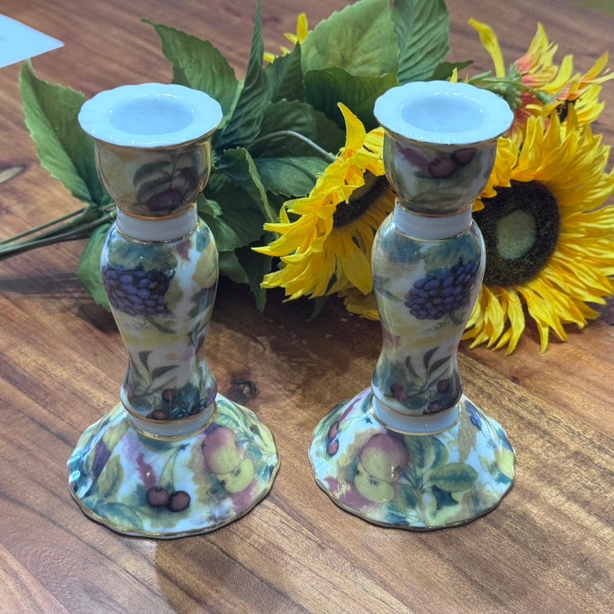 Fruit & Foliage Candlestick Holders