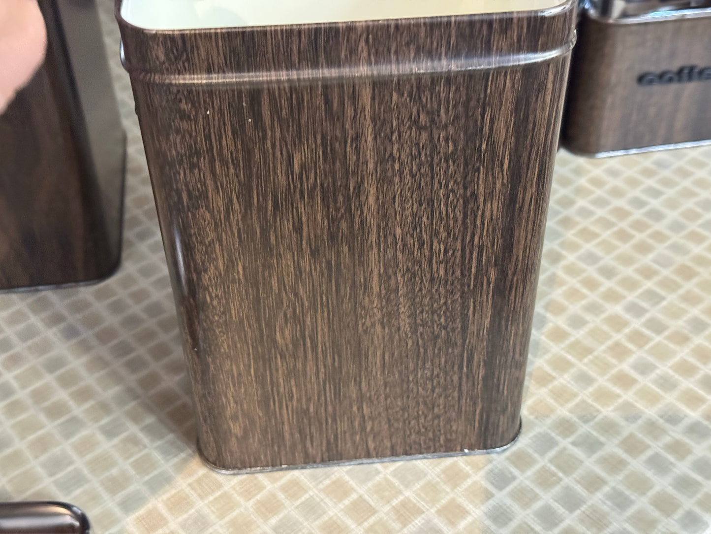 The Queen Line Faux Wood Grain Finish Canister Set