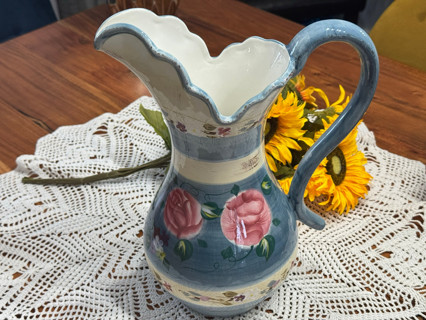 Large Floral Pitcher/Jug