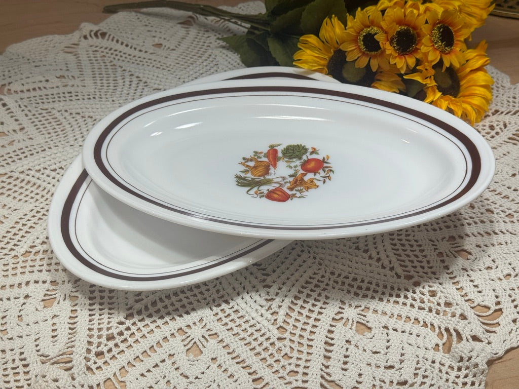 Arcopal France Milk Glass 'Vegetable' Serving Platter