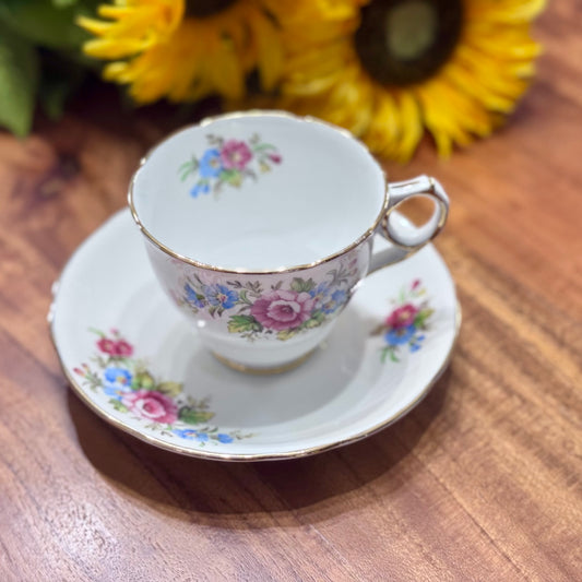 Royal Stafford Floral Bone China Teacup & Saucer Set