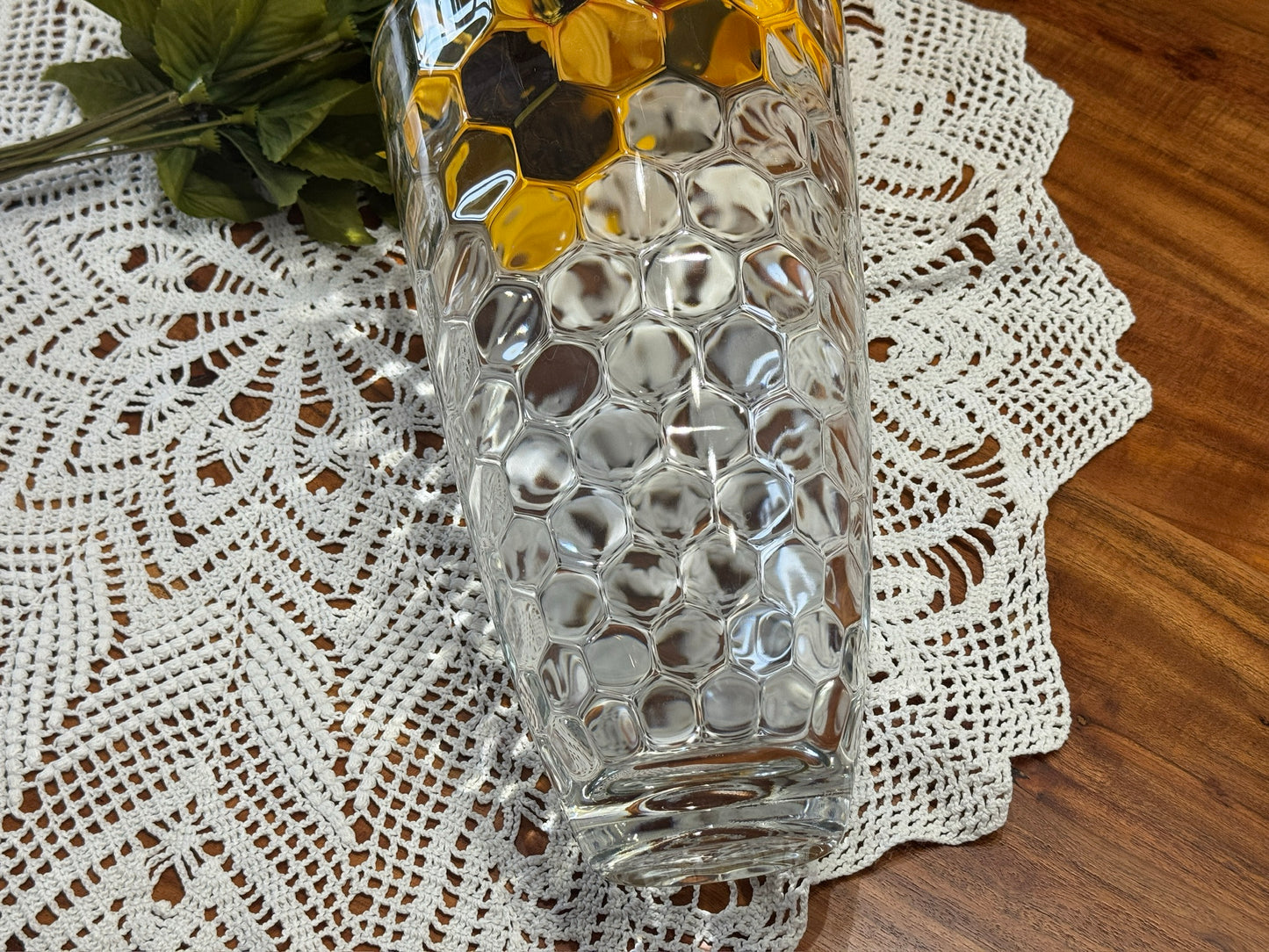 Large European Honeycomb Vase