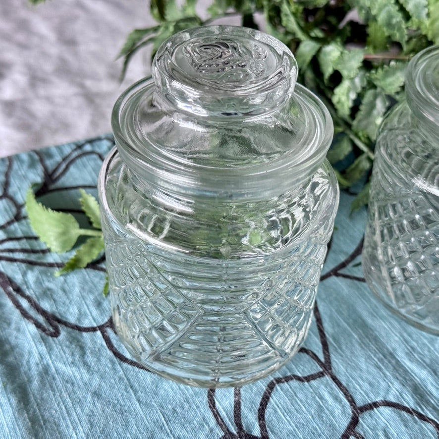 Pressed Cut Glass Jelly/Jam Jar