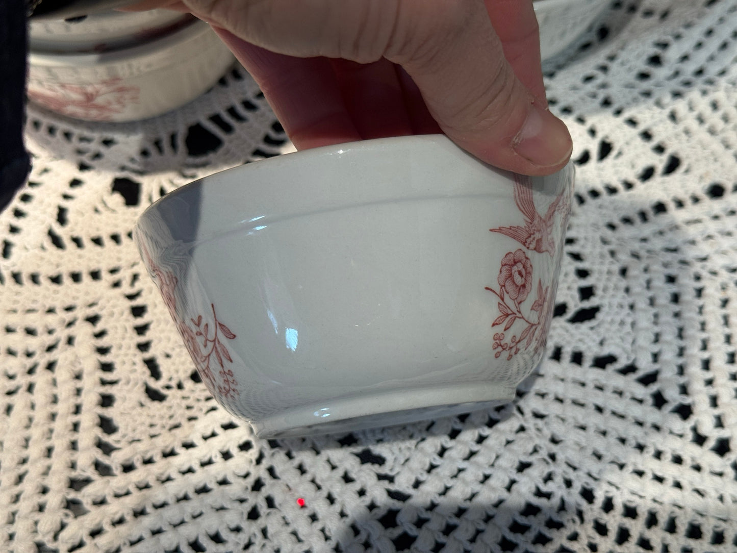 Vintage WINDSOR Steelite Ironstone Pink Transferware Bowls