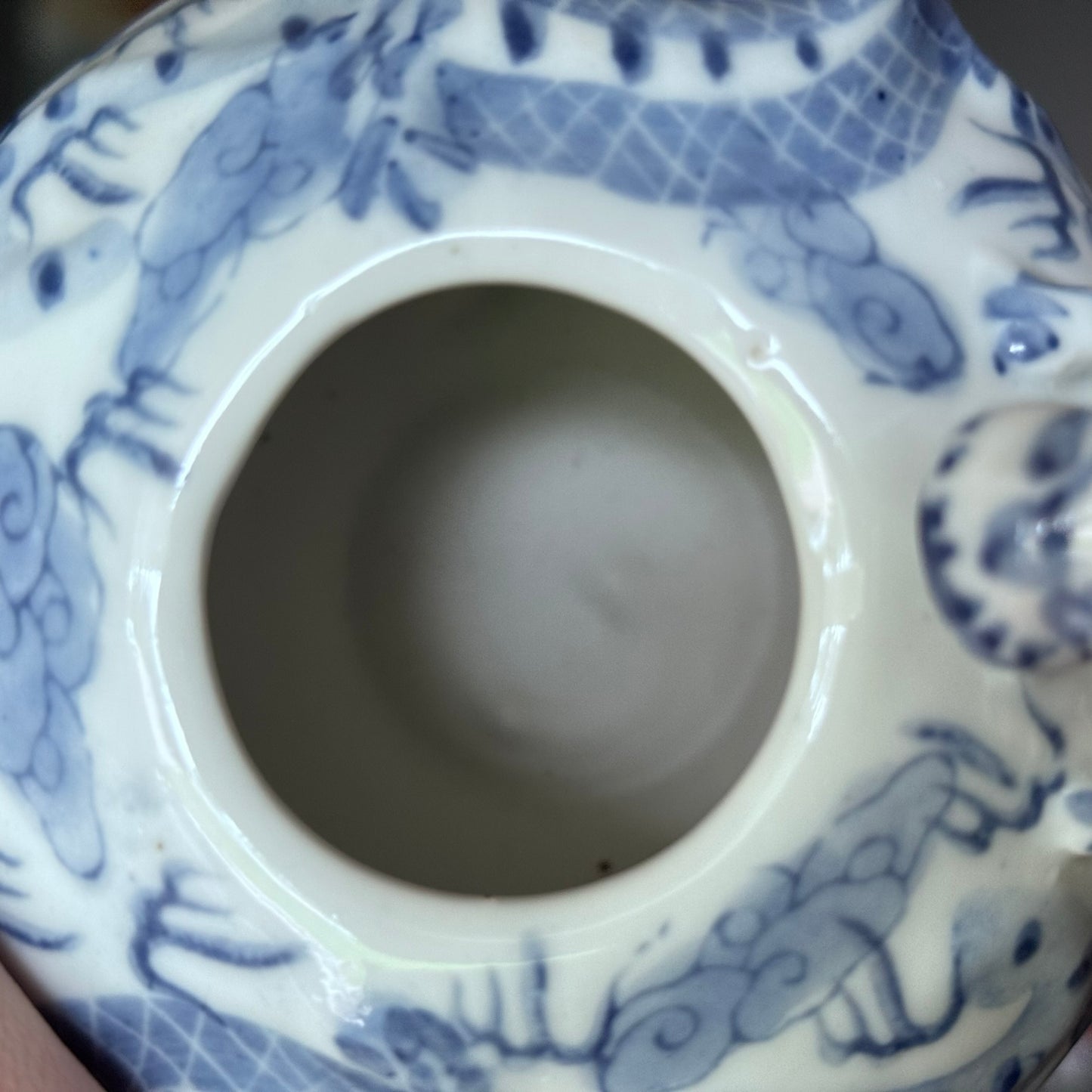 Vintage Porcelain Chinese Dragon Teapot