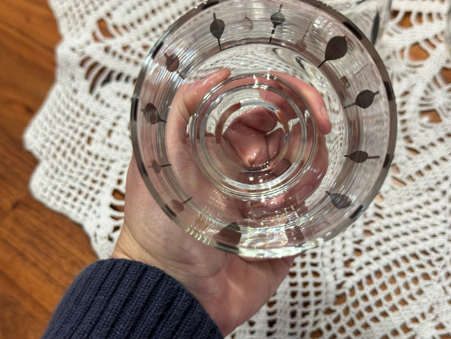 Harlequin Black & Gold Roly Poly Lowball 'Cattail' Drinking Glasses