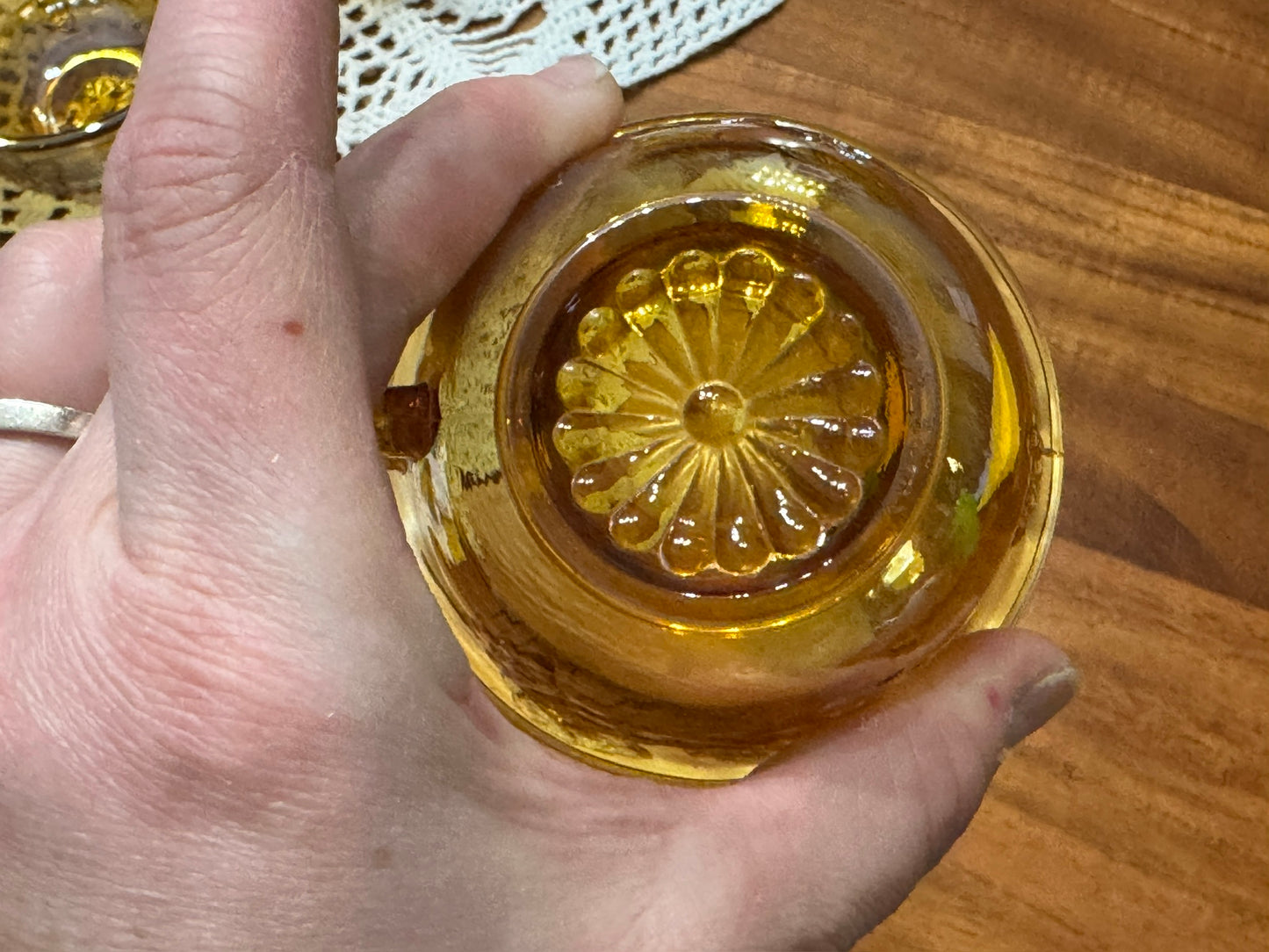 Marigold Indiana Carnival Glass Punch Bowl Set