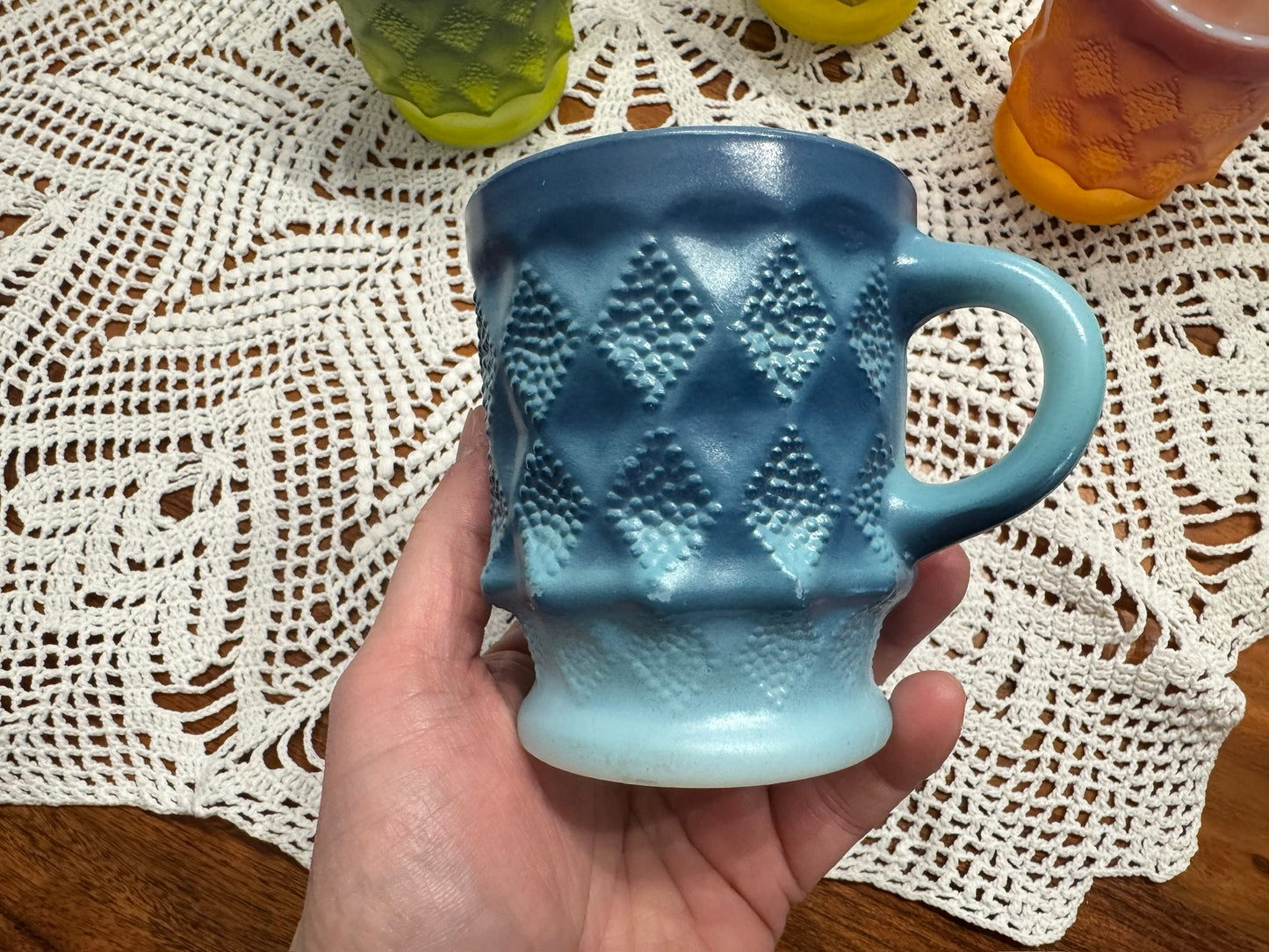 Vintage Anchor Hocking Fire-King 'Kimberly' Rainbow Mug Set