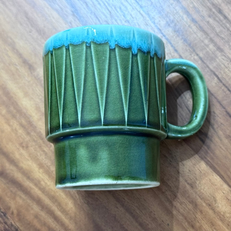 Japanese Green Drip Glaze Stackable Coffee Cups