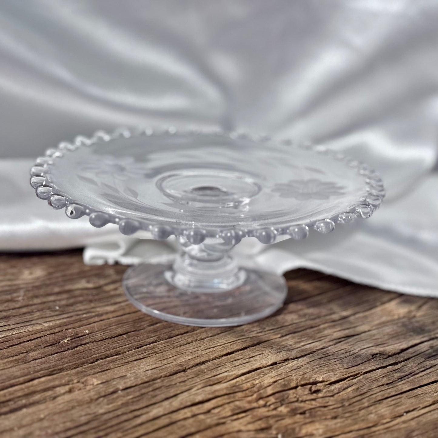 Mini Imperial Candlewick 'Cornflower' Pedestal Cake Plate