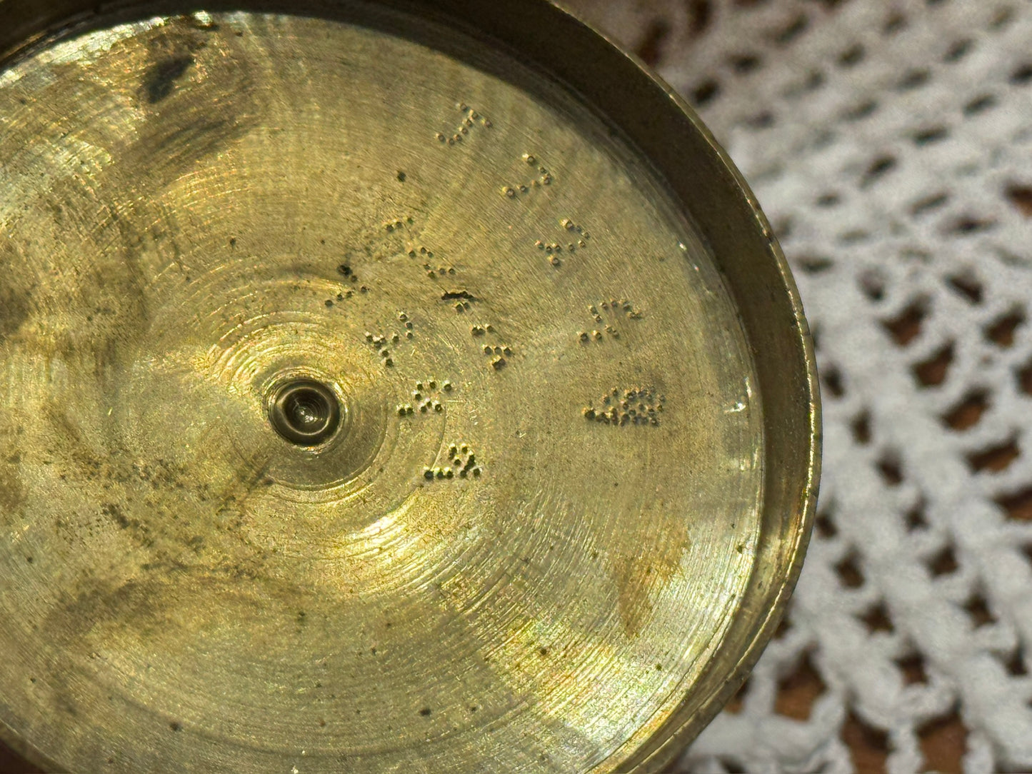 Etched Brass India Candlestick Holders